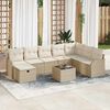 vidaXL Set Divano da Giardino con cuscino 9 pcs Beige Poly Rattan
