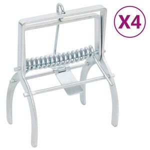 vidaXL Trappole per Talpe 4 pz Argento Acciaio Zincato