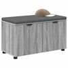 vidaXL Panca per ingresso con cuscino Grigio Sonoma 80 x 46 x 46 cm