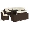 vidaXL Set Divani da Giardino 9pz con Cuscini Marrone in Polyrattan