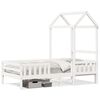 vidaXL Giroletto con Tetto Bianco 80x200 cm Legno Massello Pino
