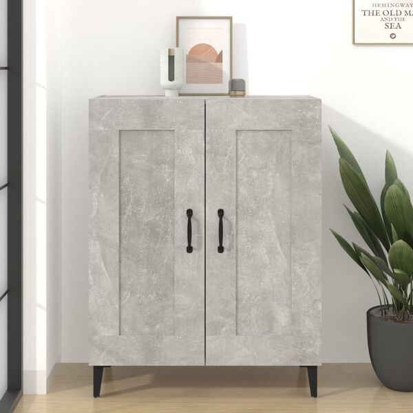 vidaXL Credenza Grigio Cemento 69,5x34x90 cm in Legno Multistrato
