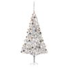 vidaXL Albero di Natale Preilluminato con Palline Argento 210 cm PET