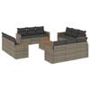 vidaXL Set Divani da Giardino 13 pz con Cuscini Grigio in Polyrattan