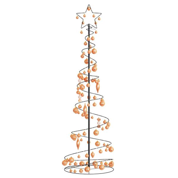vidaXL Albero di Natale a LED con Palline 120 LED Bianco Caldo 180 cm