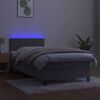 vidaXL Letto a Molle con Materasso e LED Grigio Chiaro 100x200 cm Velluto