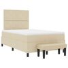 vidaXL Letto a molle con materasso Crema 120 x 190 cm Tessuto