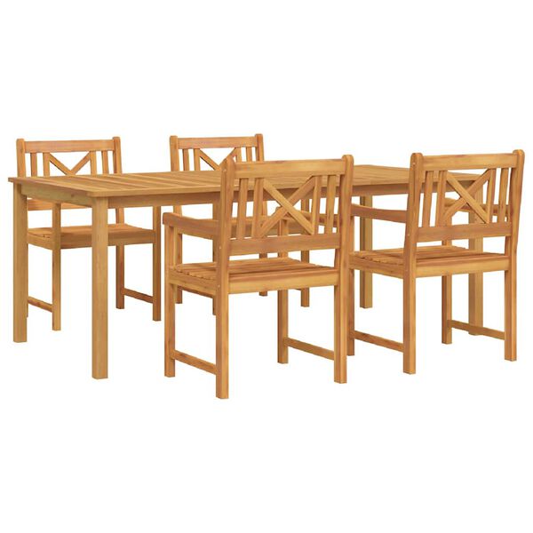 vidaXL Set da Pranzo per Giardino 5 pcs Marrone