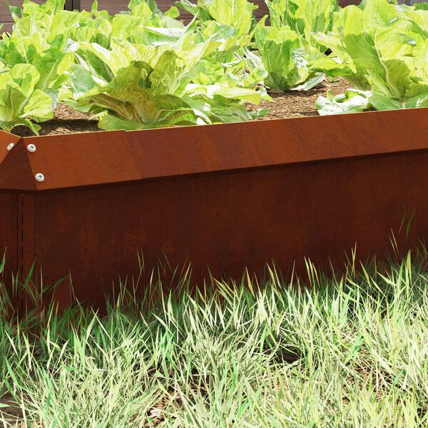 vidaXL Recinto per lumache 16 pcs Ruggine 100 x 3,5 x 25 cm