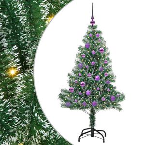 vidaXL Albero di Natale Artificiale Imbiancato con Luci LED 150 cm