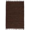 vidaXL Tappeto Chindi Tessuto a Mano in Pelle 120x170 cm Marrone