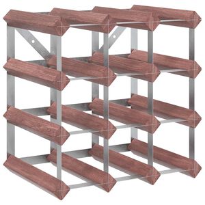 vidaXL Portabottiglie per 12 Bottiglie Legno Massello di Pino Marrone