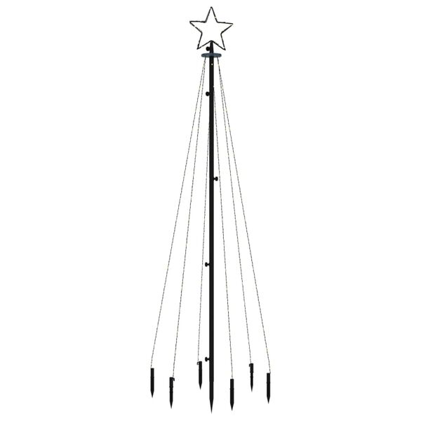 vidaXL Albero di Natale con Puntale Bianco Freddo 108 LED 180 cm