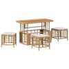 vidaXL Set da Pranzo per Giardino con cuscino 4 pcs Naturale e Bianco