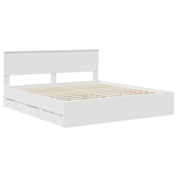 vidaXL Struttura del letto Bianco 200 x 200 cm Legno Ingegnerizzato