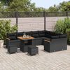 vidaXL Set Divano da Giardino 12 pcs Nero polyrattan