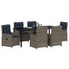 vidaXL Set da Pranzo per Giardino 7 pcs Grigio Poly Rattan