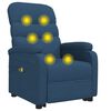 vidaXL Poltrona Alzapersona Massaggiante Blu in Tessuto