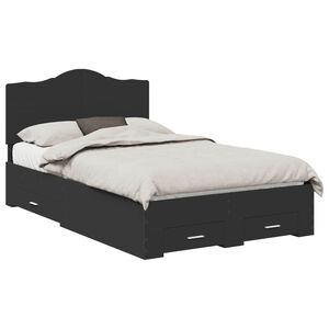 vidaXL Struttura del letto Nero 135 x 190 cm Legno multistrato