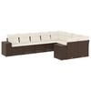 vidaXL Set Divani da Giardino 9pz con Cuscini Marrone in Polyrattan