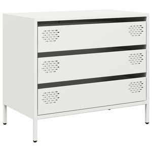 vidaXL Credenza Bianca 68x39x58,5 cm in Acciaio Laminato a Freddo