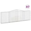 vidaXL Cesti Gabbioni ad Arco 7 pz 400x30x120/140 cm Ferro Zincato