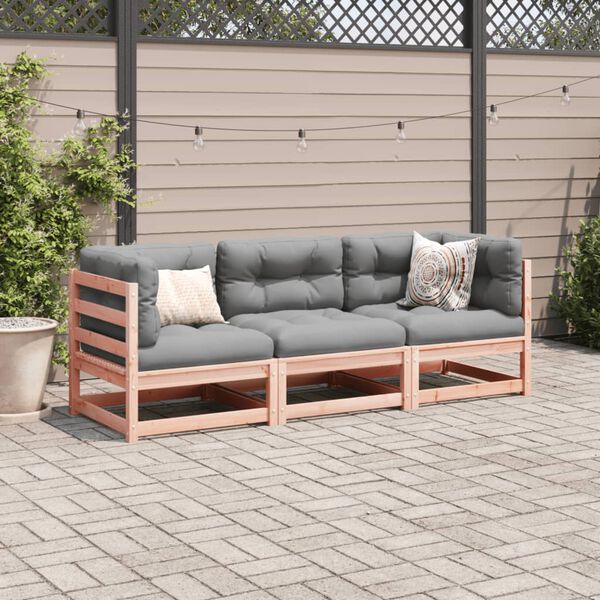 vidaXL Set Divani da Giardino 3 pz in Legno Massello Abete Douglas