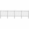 vidaXL Recinzione da Giardino con Parte Superiore ad Anello in Acciaio 671x150 cm Nero