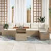 vidaXL Set Divano da Giardino 7 pcs Beige Poly Rattan