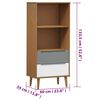 vidaXL Libreria MOLDE Marrone 60x35x133,5 cm in Legno Massello di Pino