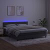 vidaXL Letto a Molle con Materasso e LED Grigio Scuro 160x200 cm