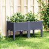 vidaXL Fioriera da Giardino con Gambe Grigio Blu 80x40x42 cm in PP