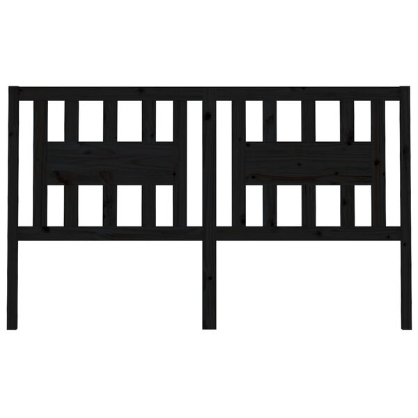 vidaXL Testiera per Letto Nera 186x4x100 cm in Legno Massello di Pino