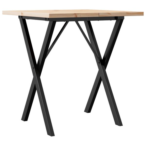 vidaXL Tavolo da Pranzo Telaio a X 70x70x75,5 cm Legno Pino e Acciaio