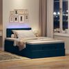 vidaXL Pouf Letto con Materasso e LED Blu Scuro 120x190cm in Velluto