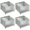 vidaXL Bordura per Prato 4 pcs 60 x 60 x 35 cm Acciaio Argento