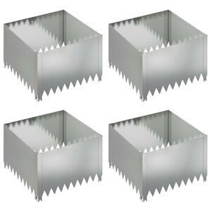 vidaXL Bordura per Prato 4 pcs 60 x 60 x 35 cm Acciaio Argento