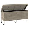 vidaXL Contenitore da Giardino con Ruote Grigio Chiaro Polyrattan
