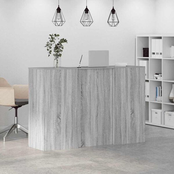 vidaXL Banco Reception Grigio Sonoma 155x50x103,5 cm Legno Multistrato