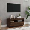 vidaXL Mobile Porta TV con Luci LED Rovere Marrone 80x35x40 cm