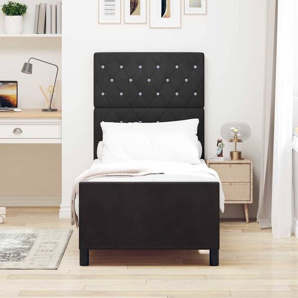 vidaXL Letto a molle con testiera Nero 80 x 200 cm Velluto