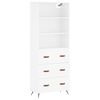vidaXL Credenza Bianca 69,5x34x180 cm in Legno Multistrato