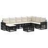 vidaXL Set Divano da Giardino 9 pz Nero e Bianco Crema polyrattan