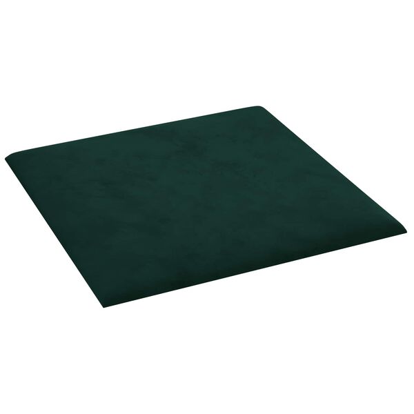vidaXL Testiera da Parete 12 pcs Verde Scuro 30 x 30 cm Velluto