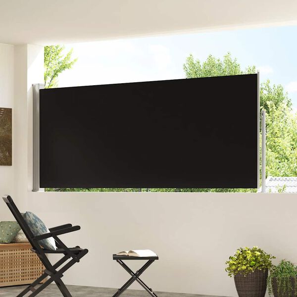 vidaXL Tenda da Sole Laterale Retrattile 120 x 300 cm Nera