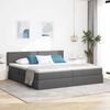 vidaXL Letto con contenitore e LED Grigio scuro 200 x 200 cm Tessuto