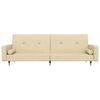 vidaXL Divano Letto a 2 Posti con 2 Cuscini Crema in Velluto