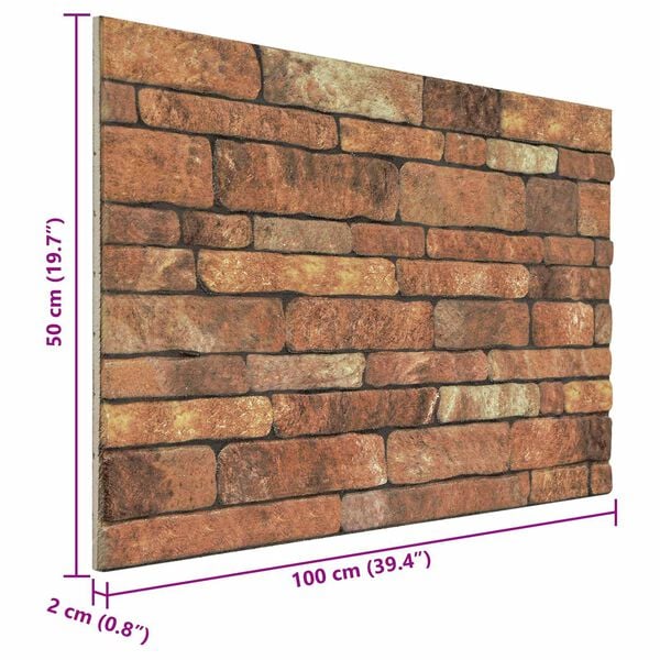 vidaXL Pannelli da parete 10 pcs Marrone e bianco 100 x 50 cm