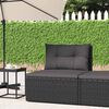 vidaXL Divano Centrale da Giardino con Cuscini in Polyrattan Nero