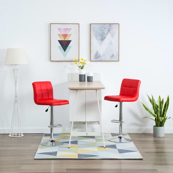 vidaXL Sgabelli da Bar 2 pz Rossi in Similpelle